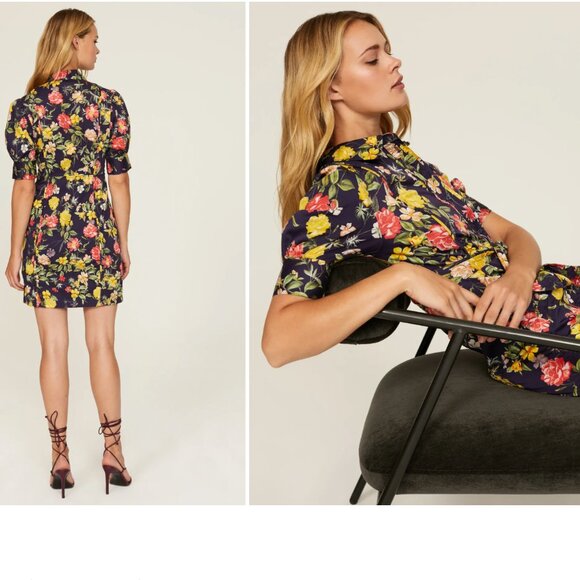 Size 8 - MARISSA WEBB - Floral Printed Puff Sleeve Dress Rent Runway $260 msrp - Picture 6 of 12